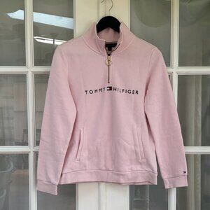 Tommy Hilfiger Quarter Zip Cotton Logo Sweatshirt